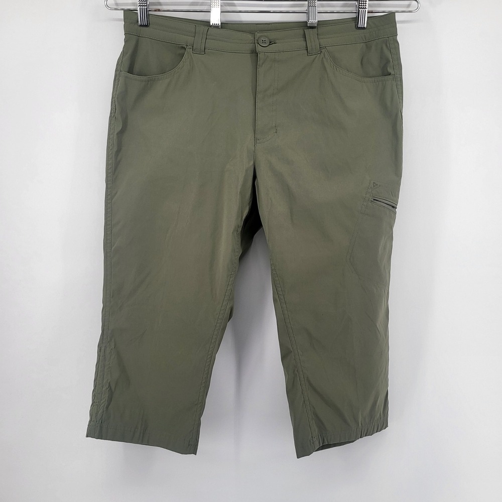 Eddie Bauer Women's Olive Green Capris outdoor tech Hiking Cropped Pants Size 16
